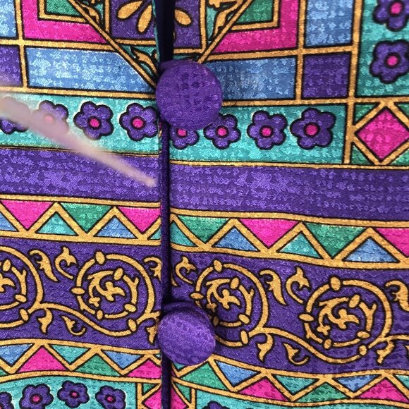 Vintage Adrianna Papell Jacket Womens 12 Silk Teflon Protector Safe Vintage Styl - Picture 16 of 16